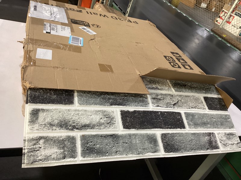 Condition photo showing Good Condition for Art3d 20-Pack105 Sq.Ft Faux Brick 3D Wall Panels Peel and Stick in Stone Ash, Self Adhesive Waterproof Foam Wallpaper for Bedroom, Bathroom, Kitchen 27.5x27.5inch Stone ash 20