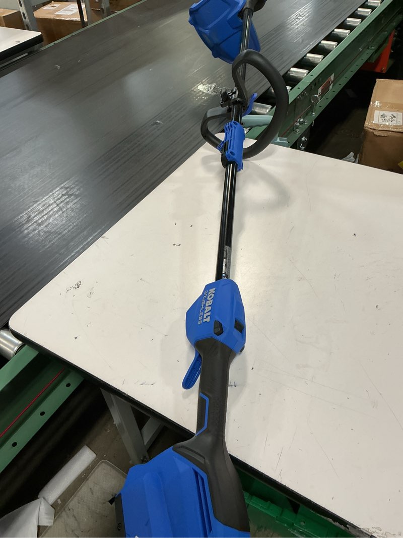 Condition photo showing As Is for kobalt gen4 40-volt 15-in straight shaft battery string trimmer 4.0 ah (battery included) (charger included)