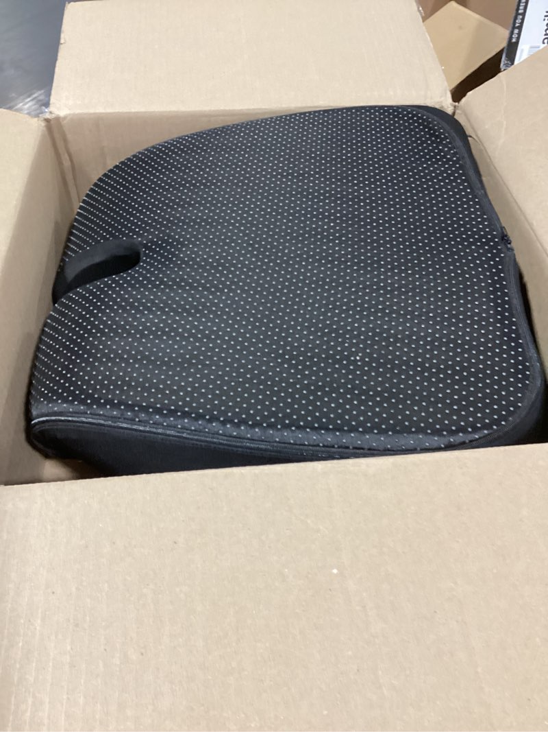 Condition photo showing Good Condition for ergonomic seat cushion, office chair seat cushions with l-shaped design, memory foam orthopedic cushion with coccyx hollow, lumbar support & tailbone pain relief for car, truck, gaming chair (black)