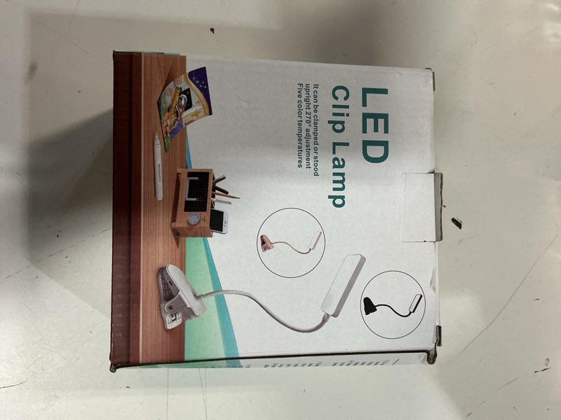 Condition photo showing New/Like New for clip on lamp,9 brightness+5 color clamp light,4000mah battery rechargeable desk lamp with clamp,450 lumen 48 led desk light,cordless clip on reading lights for bed/headboard/bedside table white