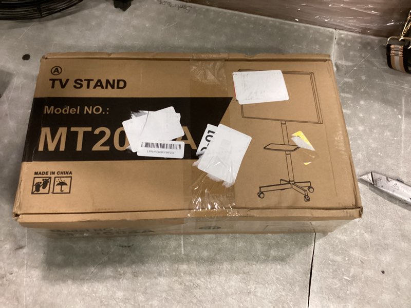 Condition photo showing New/Like New for rfiver mobile tv stand for 23-65 inch lcd led flat/curved panel screen tvs up to 88 lbs, rolling tv stand with adjustable shelf & tilt, portable floor stand on wheels for bedroom, living room, office black 23-65 inch tvs