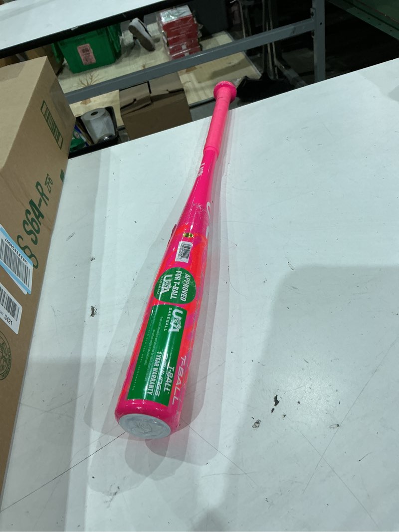 Condition photo showing As Is for rawlings | storm t-ball bat | usa softball & baseball | -12 drop | 1 pc. alloy 26 inch pink