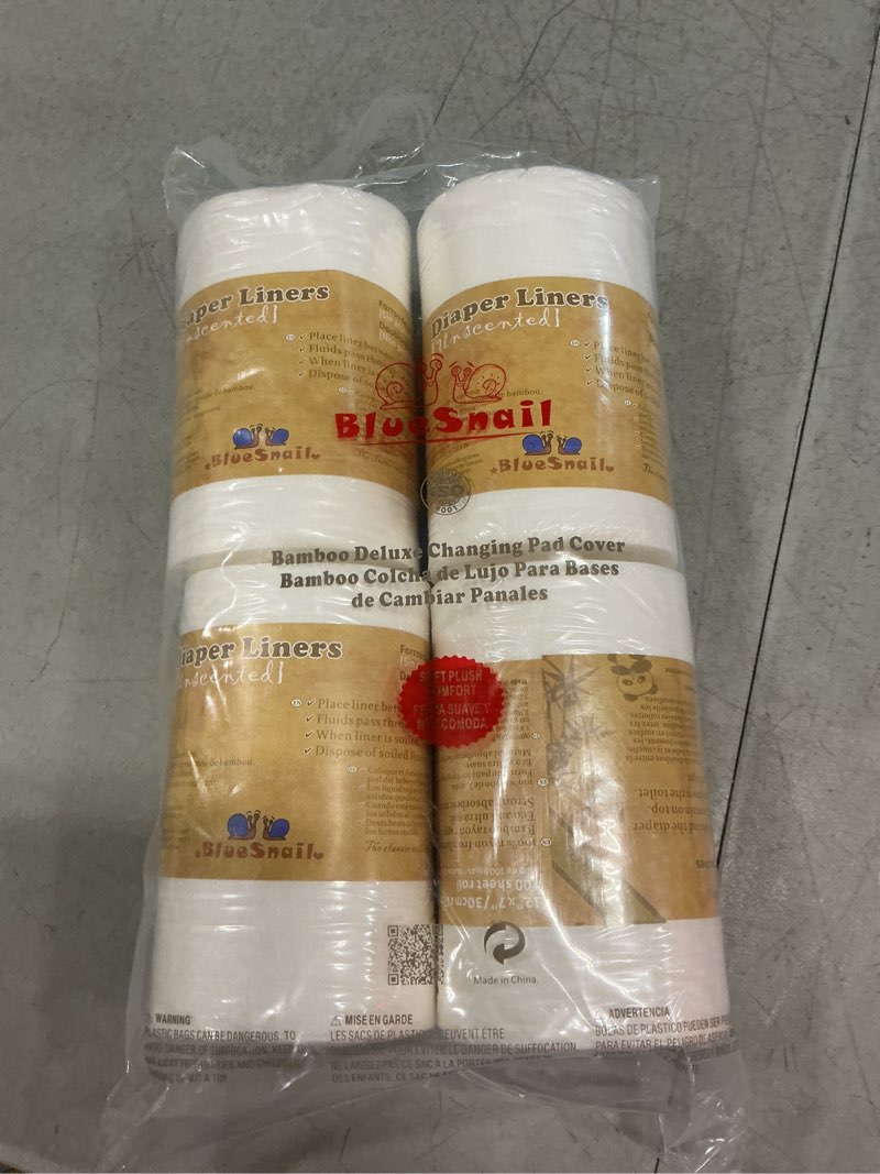 Condition photo showing New/Like New for rayon unscent diaper liners- fragance free and chlorine free(4pk) 400 count by bluesnail?white?