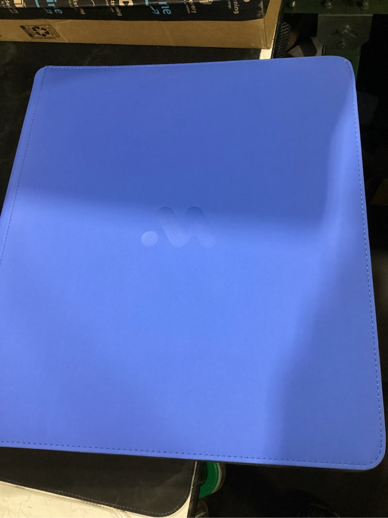 Condition photo showing As Is for 16-pocket card binder, interchangeable card binder holds up to 1408 cards with 44 sleeves, zippered album compatible with tcg cards