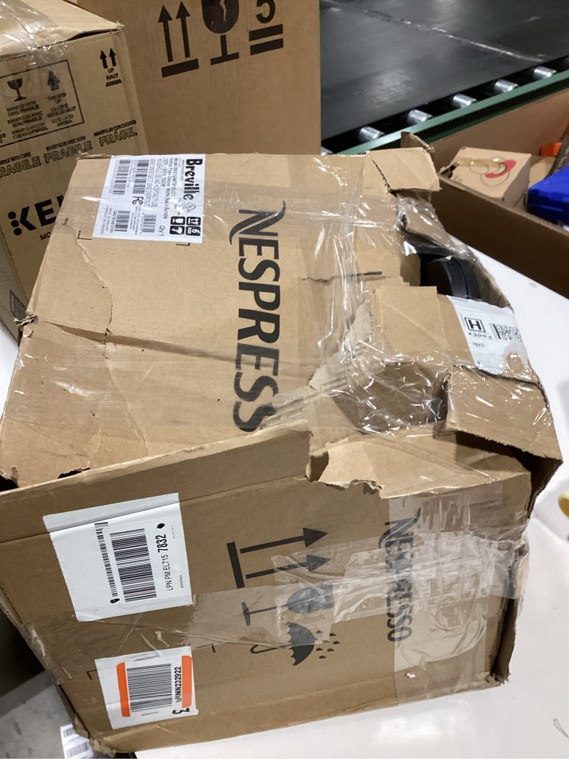 Condition photo showing As Is for nespresso festive vertuo pop+ coffee and espresso maker by breville, matte black gold, 37.2 fl oz capacity machine only matte black gold
