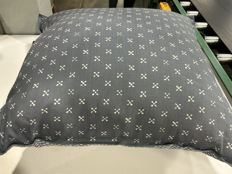 Condition photo showing Good Condition for 26"x26" block pattern euro square throw pillow blue - hearth & hand™ with magnolia