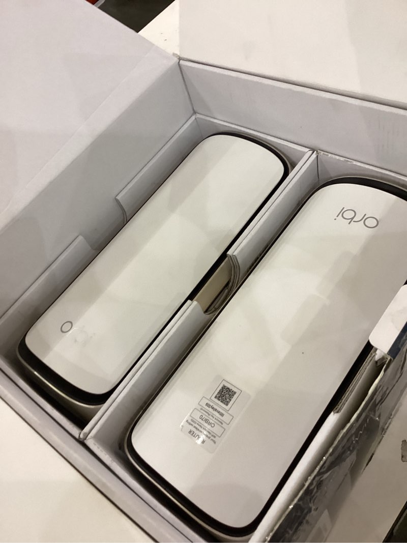 Condition photo showing As Is for NETGEAR Orbi 970 Series Quad-Band WiFi 7 Mesh Network System (RBE972S) - Router + 1 Satellite Extender, Security Features, 27 Gbps, 6,600 sq. ft., 200 Devices, 10 Gig Internet Port – Free Expert Help WiFi 7 2-Pack