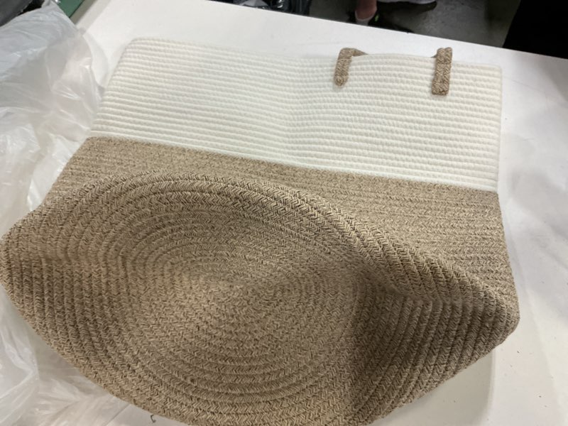 Condition photo showing Good Condition for artfeel laundry basket,woven cotton rope laundry hamper,60l for decor storage of dirty clothes,toys and blankets in bathroom,baby room and living room brown 60l