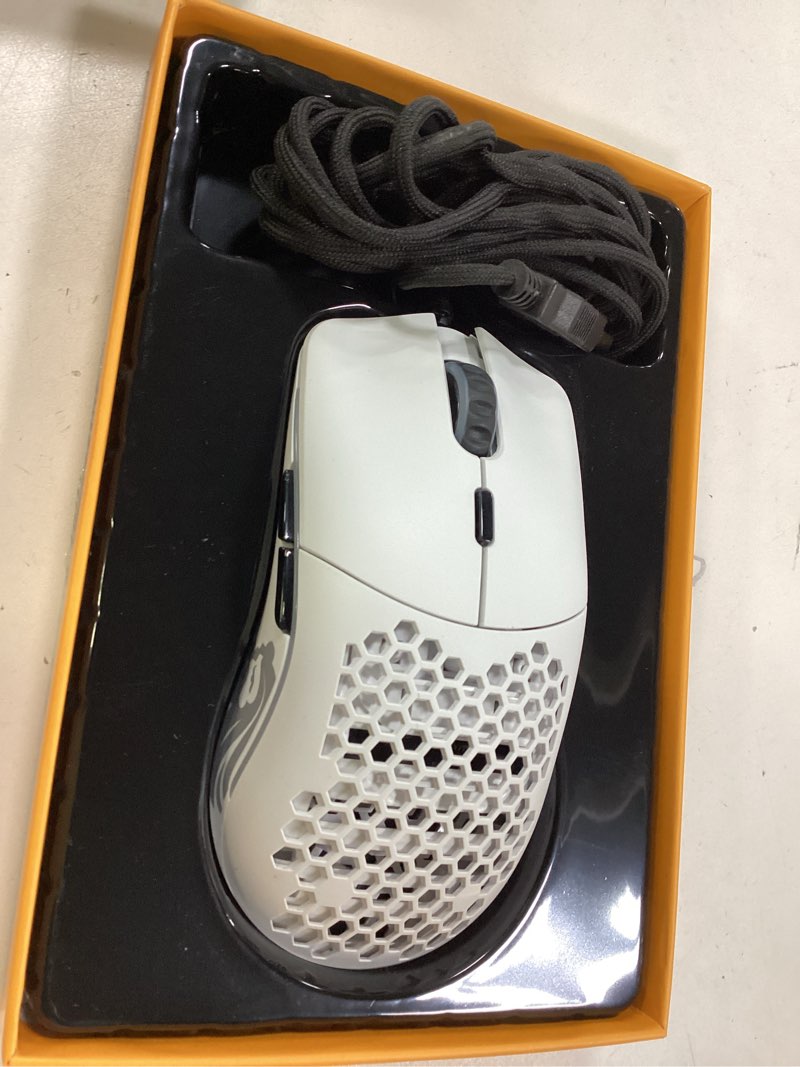 Condition photo showing As Is for Glorious Model O Wired Gaming Mouse 67g Superlight Honeycomb Design, RGB, Pixart 3360 Sensor, Omron 