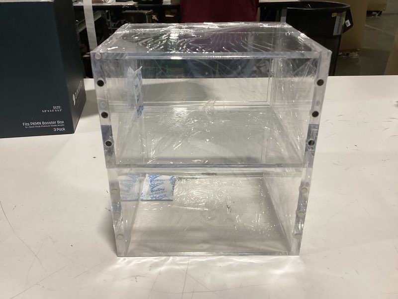 Condition photo showing Good Condition for PKMN Booster Box Case Acrylic Display Stackable 3 Pack - 8mm + 5mm Ultra Thick Acrylic - PKMN Booster Box Case Protector - Compatible with PKMN Booster Boxes (3 Pack) PKMN Booster Box Case (3 Pack)