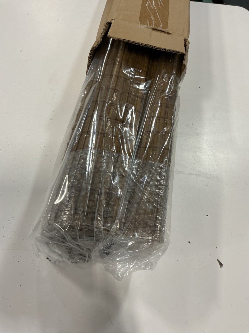 Condition photo showing Good Condition for lazblinds no tools no drill cordless bamboo roman shades, light filtering window treatment, roll up bamboo blinds for windows 35'' w x 64'' h, eastfield teak light filtering-eastfield teak 35" w × 64" h