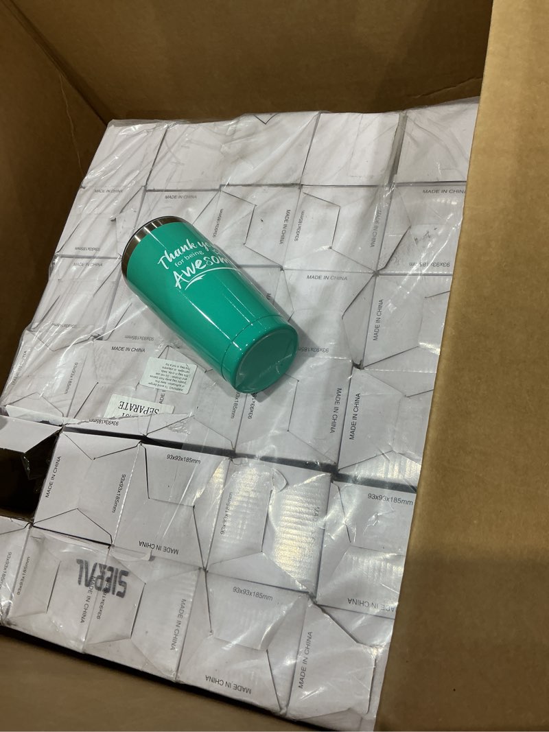 Condition photo showing Good Condition for pack 30))))thank you gifts for women, thank you for being awesome travel tumbler, funny graduation appreciation christmas gifts for her bff friends mom wife sister, insulated stainless steel tumbler(20oz, mint)