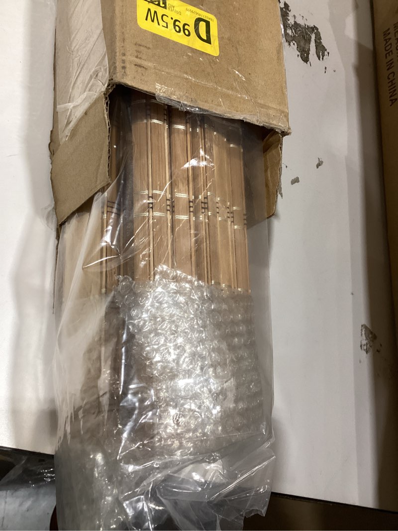 Condition photo showing Good Condition for LazBlinds No Tools No Drill Cordless Bamboo Roman Shades, Light Filtering Window Treatment, Roll Up Bamboo Blinds for Windows 47'' W x 48'' H, Brown Light Filtering-brown206 47" W x 48" H