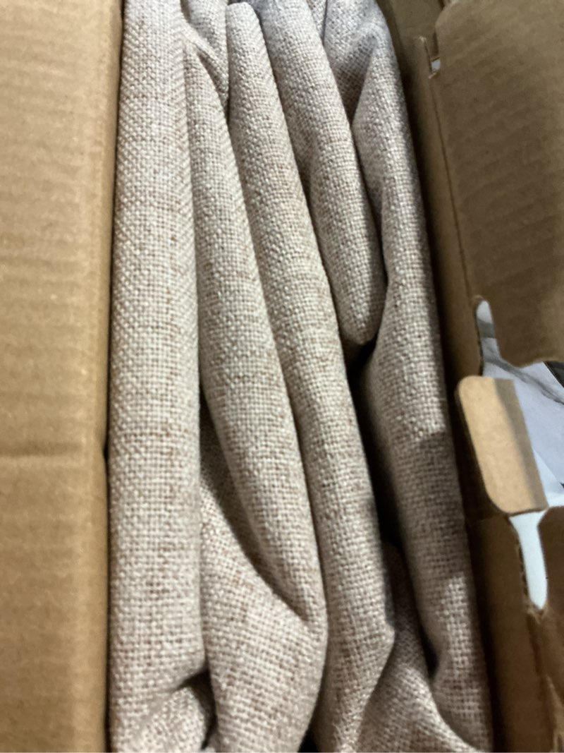 Condition photo showing Good Condition for miulee linen textured curtains solid 100% blackout for bedroom thermal insulated natural beige grommet room darkening curtains & drapes luxury decor for living room nursery 52 x 72 inch (2 panels) beige 52"w x 72"l (pack of 2)