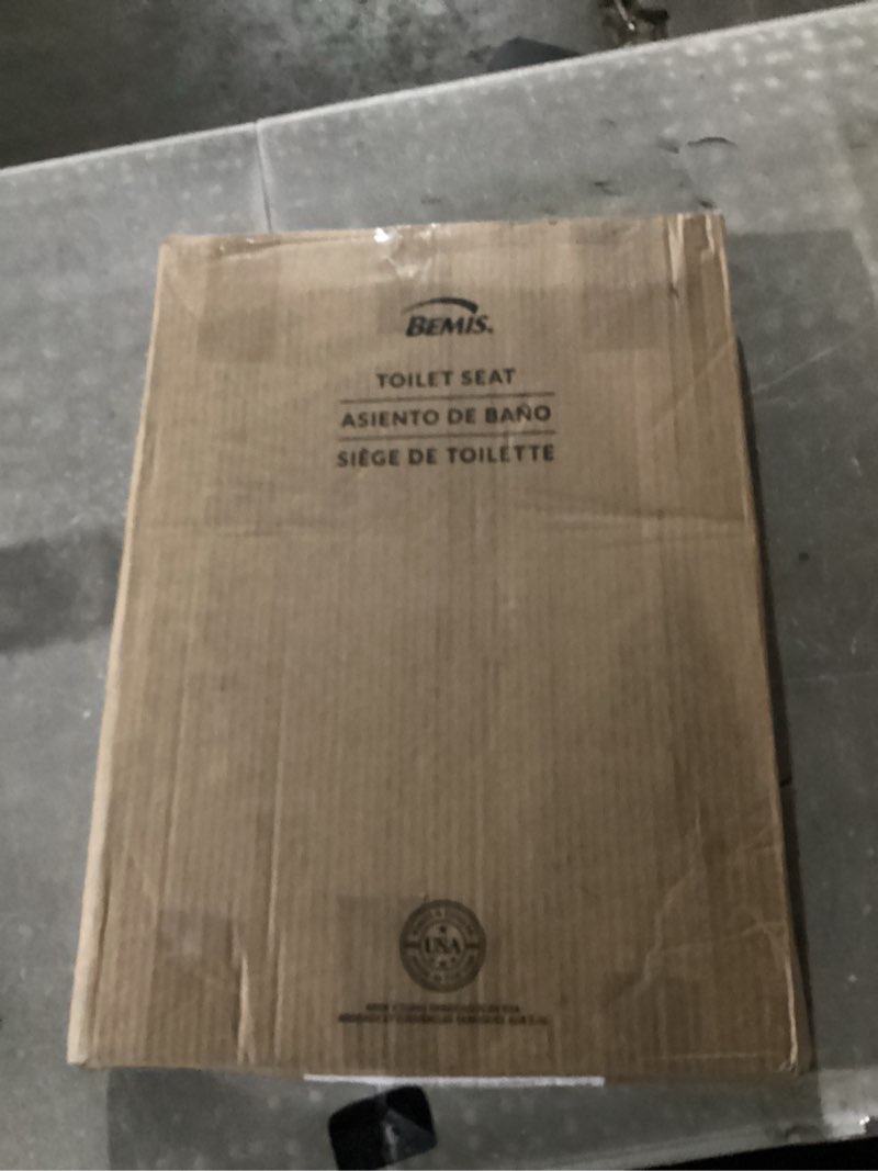 Condition photo showing Good Condition for Bemis Elongated Enameled Wood Toilet Seat in Biscuit with Easy•Clean? Hinge