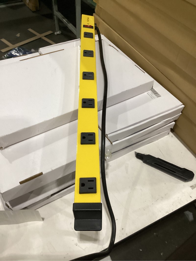 Condition photo showing New/Like New for tiffcofio metal power strip, 9 widely space outlets, wall mountable power strip surge protector, 6 ft extension cord,15a/1875w, etl listed (9 outlet)