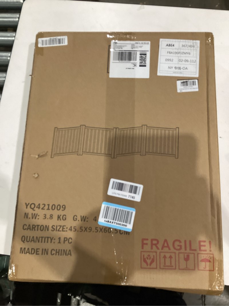 Condition photo showing New/Like New for YOCAN Paint-Free Wooden Freestanding Dog Gates for The House,Doorways, Stairs,Wood Dog Fences Indoor Pet Gate,Step Over Fence-4 Panel H:16.9" ?4 Panels?16.9"H