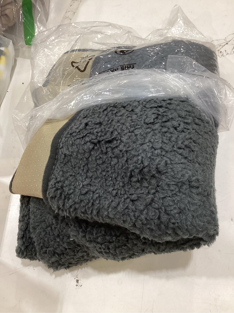 Condition photo showing As Is for vctops sherpa fleece sofa couch covers super soft warm plush sectional couch cover luxury fuzzy furry non slip sofa slipcover furniture protector (dark grey,36"x36") 1pc/36"x36"/armrest or backrest cover dark grey