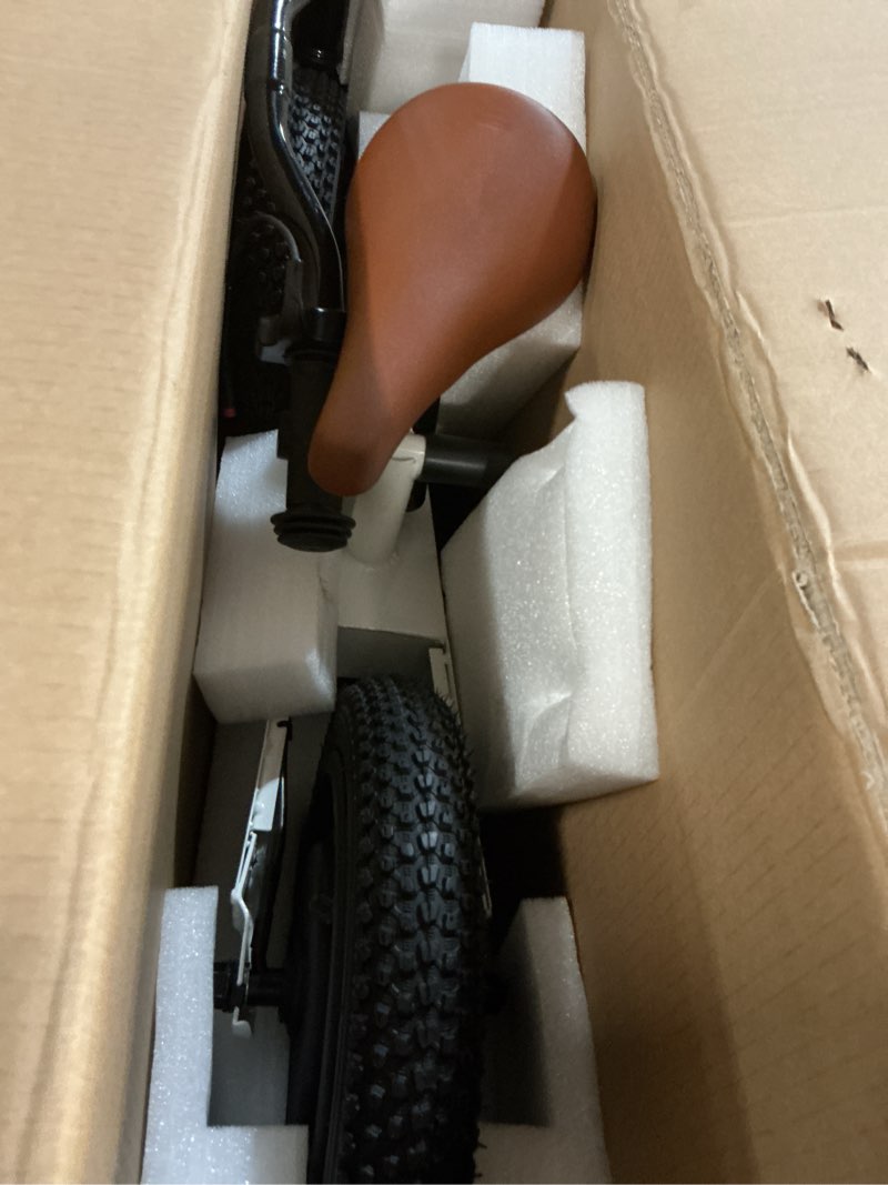 Condition photo showing New/Like New for K2 Electric Balance Bike for Kids, 12 inch Pneumatic Tire Kids Electric Bike, 150W Peak Motor 24V/2AH Battery, Range 6 Miles, Suspension Fork, Adjustable Seat, Electric Motorcycle for Ages 3-8 White