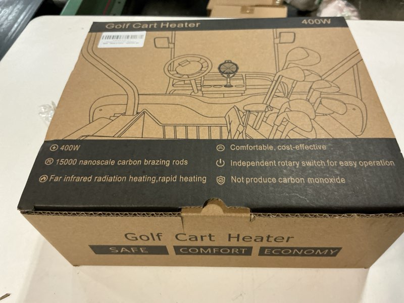 Condition photo showing New/Like New for Xislet Upgrade Golf Cart Electric Heater with Infinite Temperature Adjustment, 2-Second Quick Heat 400W Quiet & Safe Carbon Fiber Heating, Battery Powered Heater Stable Fit Club Car/Yamaha/EZGO 36V Black