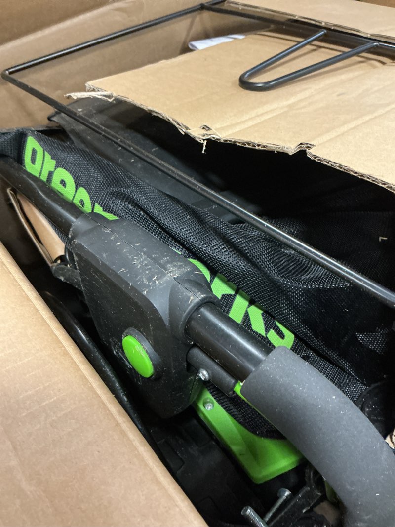 Condition photo showing As Is for Greenworks 13 Amp 14-Inch Corded Dethatcher / Scarifier, DT13B00 13A Dethatcher / Scarifier