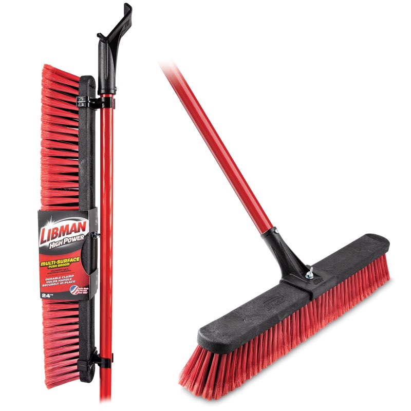     Libman Libman 24-Inch High Power Push Broom with Squeegee and Steel Handle