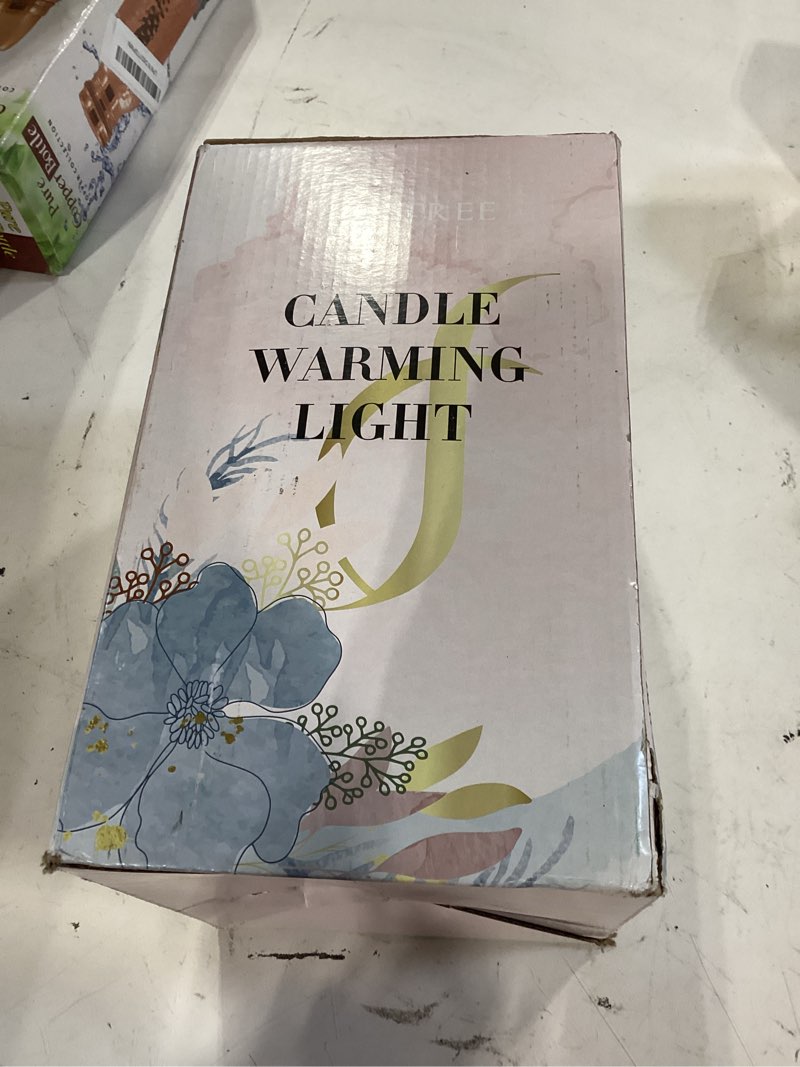 Condition photo showing As Is for funistree flower candle warmer lamp with timer & dimmer, adjustable height candle warmer, christmas birthday gifts for women mom, house warming new home decor, wax warmer with 2 bulbs for jar candles 01 amber