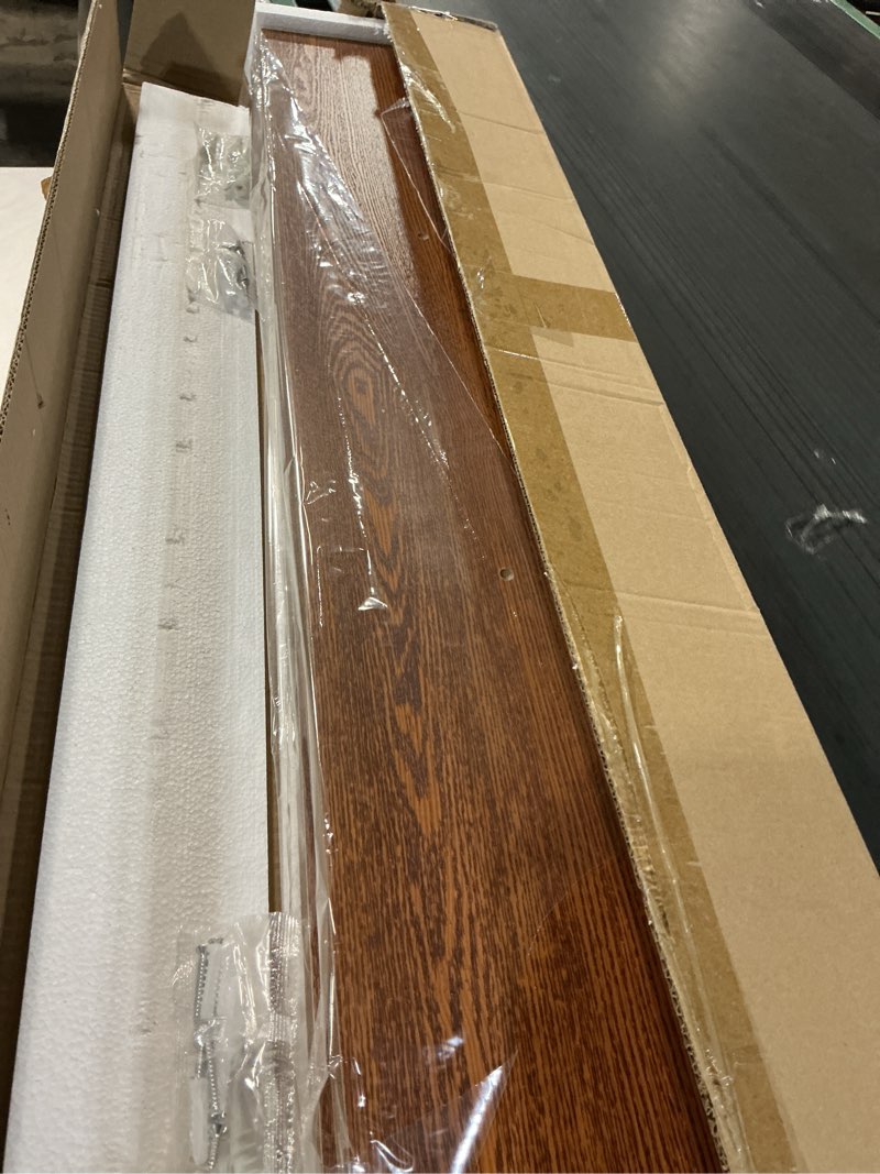 Condition photo showing Good Condition for BAMEOS Floating Shelves,40 in W x 8in D Wall Mounted Wooden Shelves with Invisible Brackets Set of 2, Hanging Wall Shelves Decoration for Bedroom, Bathroom, Living Room and Kitchen 40x7 American Red Oak