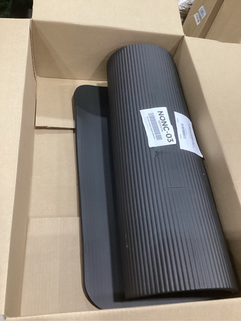 Condition photo showing As Is for gaiam essentials 2/5" thick (10mm) yoga & pilates, fitness & exercise mat with easy-cinch carrier strap cusion support for fitness and gym workouts black 2/5" (10mm)