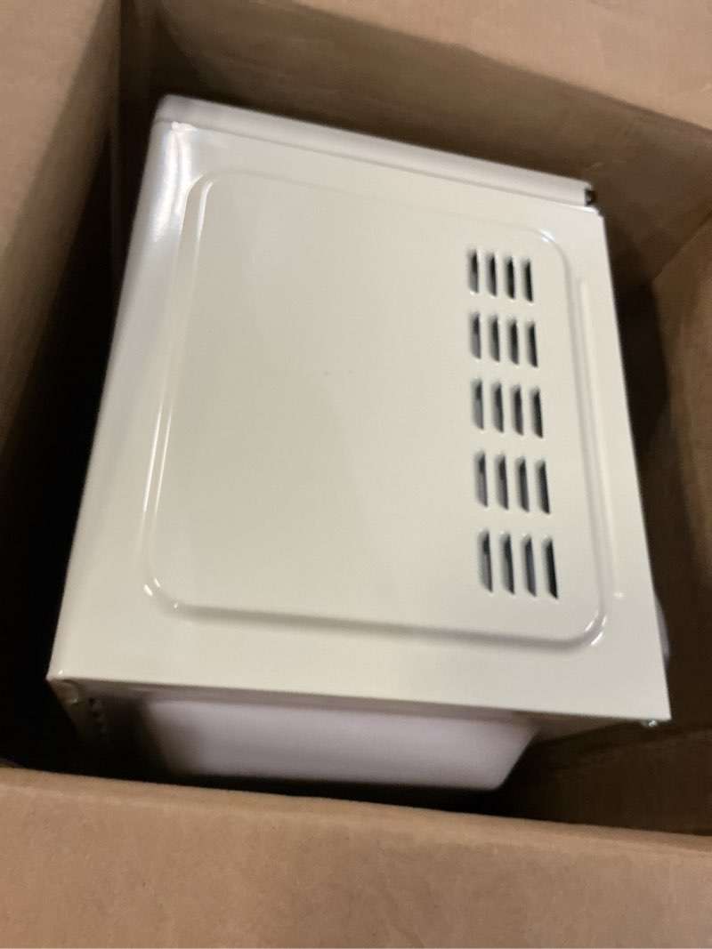 Condition photo showing As Is for COMFEE' Retro Microwave Oven, Small Microwave with 6 Auto Menus, 0.9 cu.ft Countertop Compact Microwave with Multi-stage Cooking, Mute Function, LED digital, Apricot/900W, CMO-MMP02AA(AT) 0.9 Cu.Ft Apricot