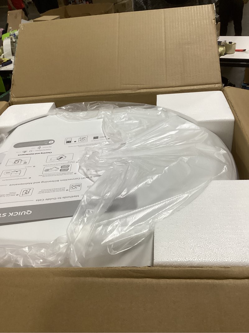 Condition photo showing New/Like New for OROLEY Self Cleaning Litter Box, Large Capacity Automatic Cat Litter Box with APP Control, Safety Sensors, Built-in Deodorizing Scent Box, and 1 Roll Garbage Bags ?White