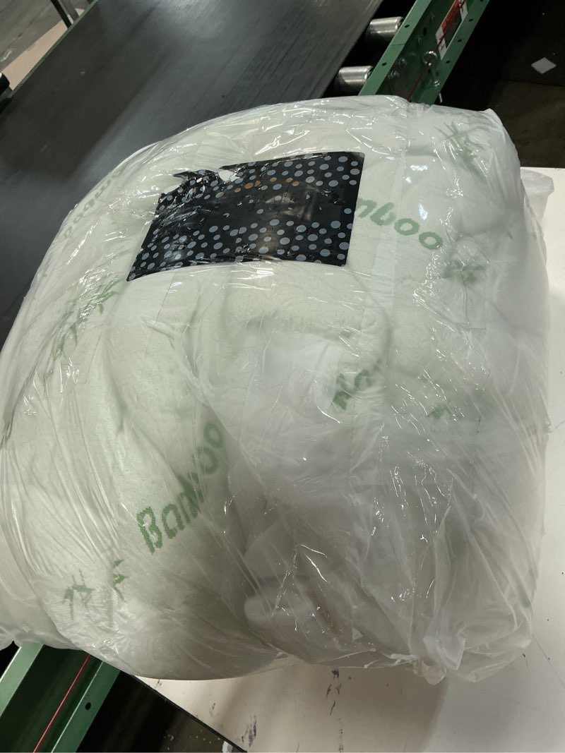 Condition photo showing As Is for ultra soft queen size mattress topper - viscose made from bamboo pillow top mattress pad for back pain relief - naturally cooling for hot sleepers, green green queen
