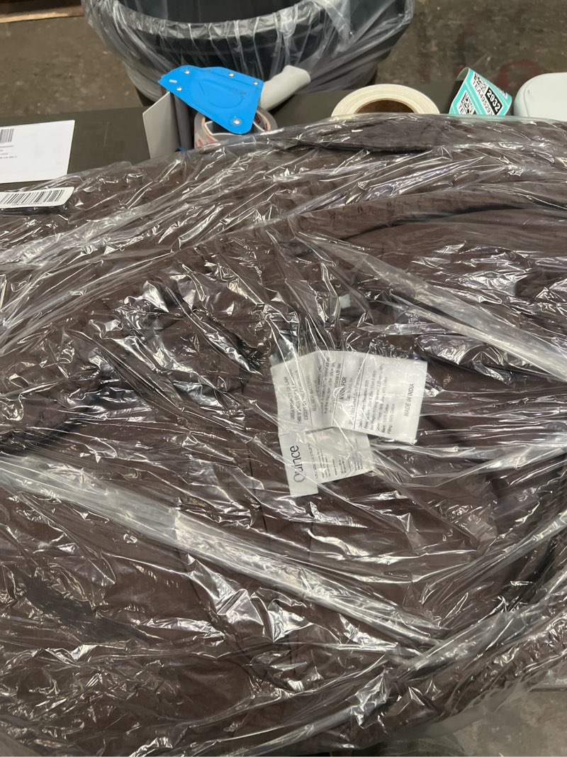 Condition photo showing New/Like New for european linen cotton stitch quilt set, full/queen, espresso
