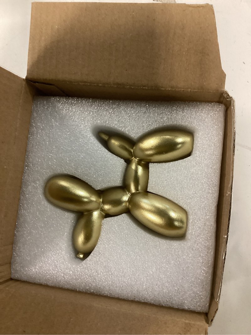 Condition photo showing Good Condition for Gold Balloon Dog Statue Decor, 4 inch Small Knick Knacks Balloon Dog Animal for Desk Shelf Decor