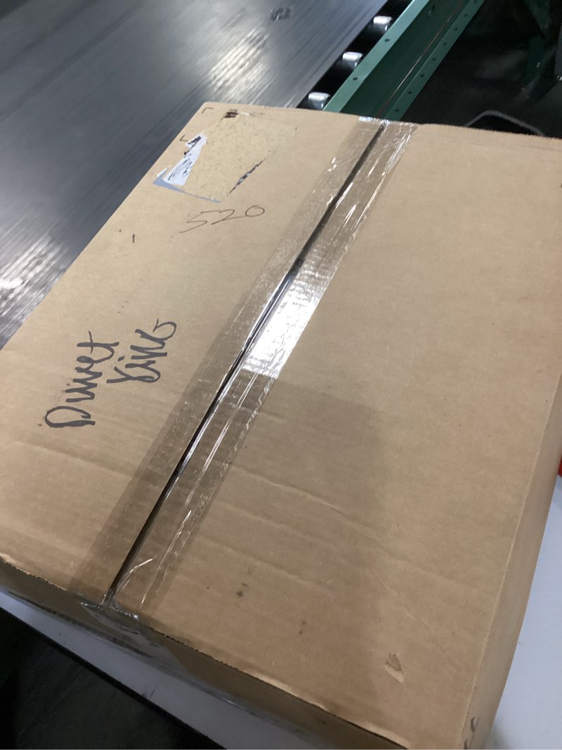 Condition photo showing New/Like New for superior brushed microfiber solid comforter, down alternative bedding, reversible, medium weight, fluffy, decorative, plush duvet insert, oversized blanket, box quilt design, king, white king white