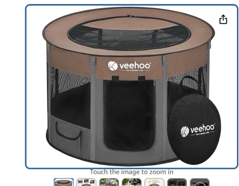veehoo dog playpen, foldable portable puppy dog playpen, anti-collapse pet dog play pen indoors, cat crate cage dog kennel, dogs playpen outdoor tent with carring case, cwwl2416cp
