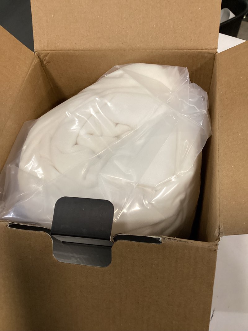 Condition photo showing New/Like New for Ultra Soft Cozy Faux Fur Throw Blanket, Fuzzy Plush Thick Bubble Blanket, Luxury Fluffy Blanket for Couch, Sofa, Bedroom, and Living Room, 50x60 Inches, Cream White Cream White Throw