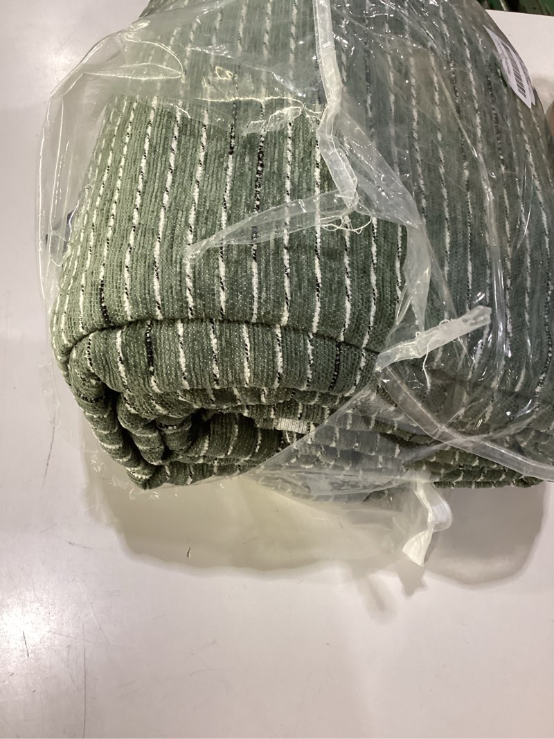 Condition photo showing As Is for mysky home couch covers for 3 cushion couch sofa, sectional couch cover l shape chenille couch cushion covers for pets, furniture protector cover for dogs, kids, 91"x150", moss green 91" x 150" 9# lines moss green