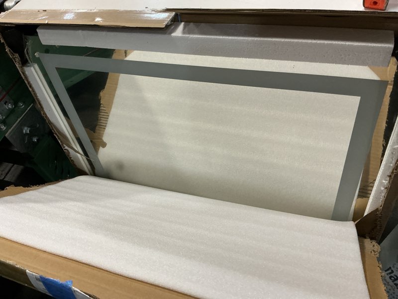 Condition photo showing Good Condition for loaao 28"x32" led bathroom mirror with lights, anti-fog, dimmable, backlit + front lit, lighted bathroom vanity mirror for wall, memory function, tempered glass, etl listed led 28"l x 32"w