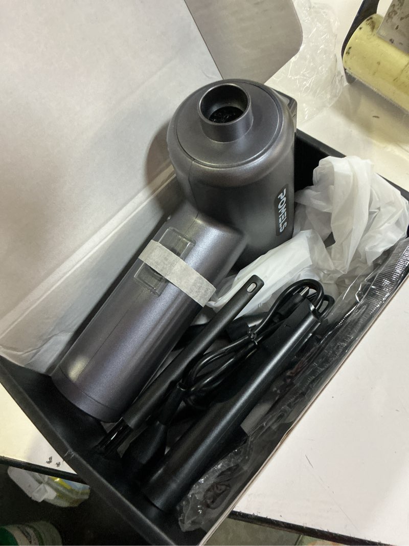 Condition photo showing Good Condition for compressed air duster, 110000rpm ultra-powerful electric air duster with led light, 3-speed adjustable, rechargeable cordless mini blower for computer, keyboard, car, ps5, outdoor & home cleaning vc022