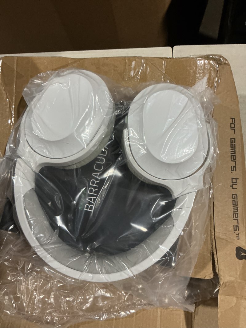 Condition photo showing As Is for razer barracuda x wireless multi-platform gaming and mobile over ear headset with breathable memory foam cushions (mercury white, renewed)