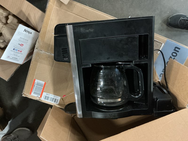 Condition photo showing As Is for Hamilton Beach FlexBrew Advanced 5-in-1 Programmable 12 Cup Drip and Single Serve Hot & Iced Coffee Maker with Movable 60 oz. Water Reservoir, Use Pod Packs and Grounds, Fast Brewing, Black (49924)