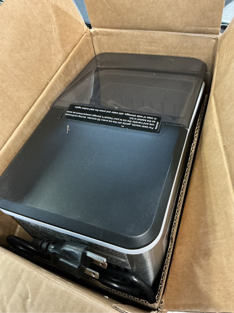 Condition photo showing Good Condition for Aeitto Ice Maker Countertop 26lbs/24H, Ice Machine 8 Ice Cubes Ready in 6 Mins, 2 Sizes of Bullet Ice Portable Ice Makers with Basket & Scoop, Auto Self-Cleaning for Home/Kitchen/Office Stainless 26LBS Silver 1