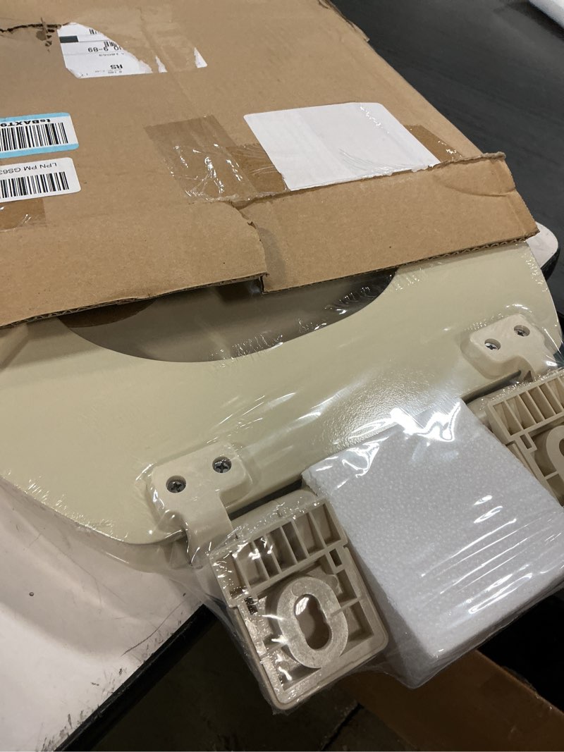 Condition photo showing New/Like New for highcraft premium elongated toilet seat with slow-close design & adjustable hinges - molded wood toilet seat - fits standard elongated toilets - oval seat in bone/beige