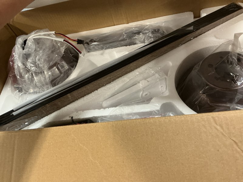 Condition photo showing Good Condition for passky ceiling fans with lights, 60 inch flush mount ceiling fan with remote control, low profile ceiling fan for bedroom, farmhouse, reversible, 3cct, dimmable, noiseless dc motor, brown brown 60 inch