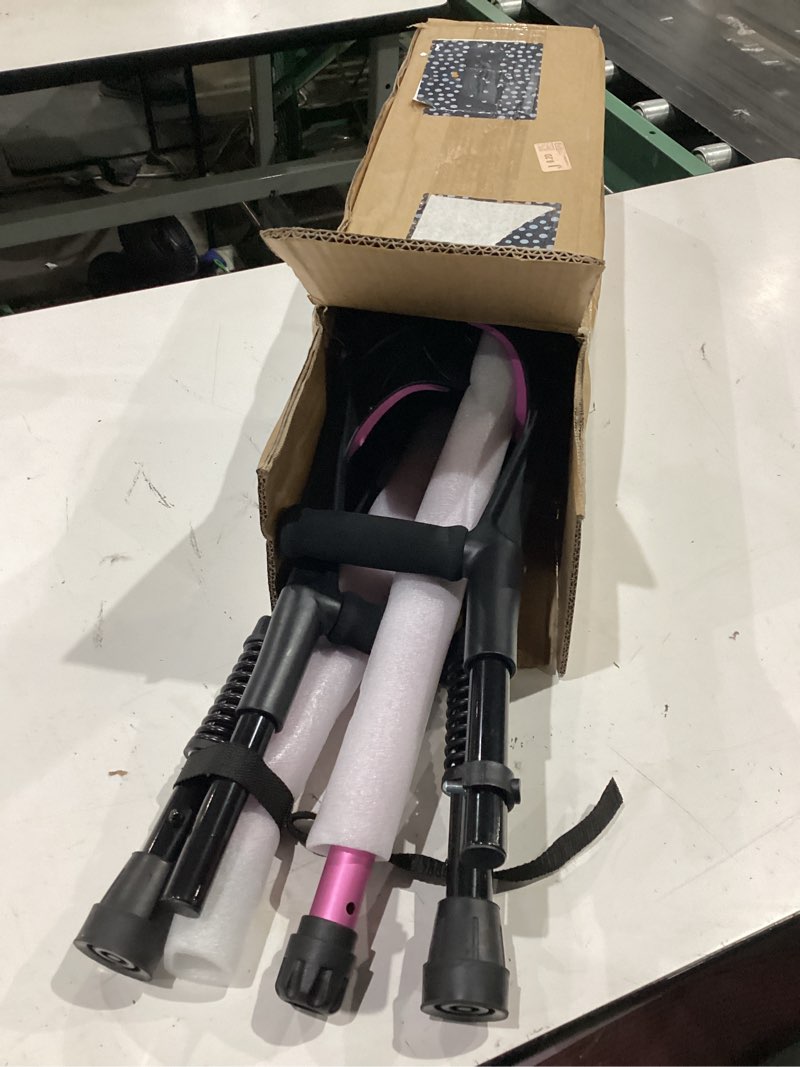 Condition photo showing Good Condition for ergonomic forearm crutches spring assist arm crutches forearm for adults,comfortable grip,adjustable height elbow crutches with cuffs walking crutches for women and men (pink)