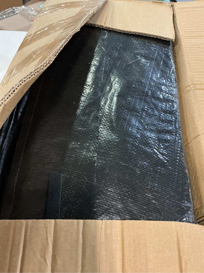 Condition photo showing As Is for langxun universal trampoline repalcement safety pad, 8ft 10ft 12ft 14ft 15ft 16ft waterproof surround spring foam cover for round frame 12ft black