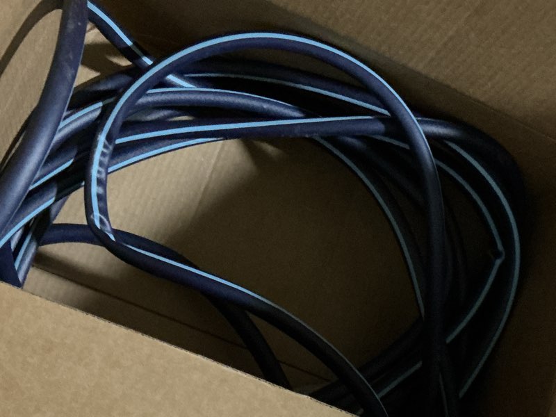 Condition photo showing As Is for project source 5/8-in x 50-ft medium -duty vinyl blue hose
