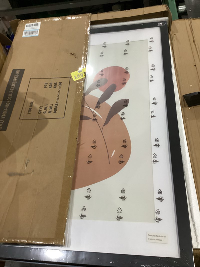 Condition photo showing Good Condition for 24x36 picture frame black set of 3, display pictures 20x30 with mat or 24 x 36 without mat, poster frames 24x36 for wall hanging horizontal and vertical black 24x36(3pk)