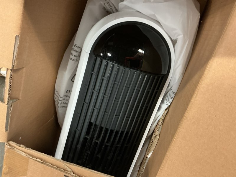 Condition photo showing As Is for Dreo Tower Fan and Heater Combo, 29.2ft/s Standing Fans for Bedroom, 17 Levels, 6 Modes, 120° Oscillation, 42 Inch, 12H Timer, 25dB Quiet, with Remote, for Office, Large Room, White
